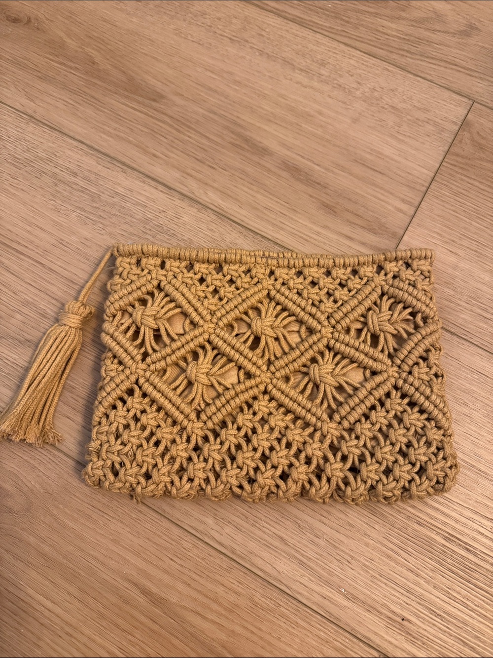 Macramé Clutch Bag with Tassel